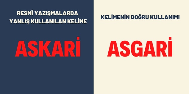 1. Asgari yerine hala "askeri" diyen insanlar da var.
