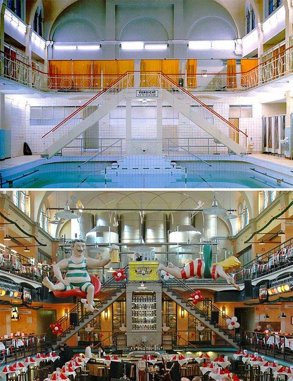 27. Almanya'nın Wuppertal şehrinde 1993 yılında yerel havuz olan bu bina, şimdilerde bir bira yapım merkezine dönüştürülmüş.