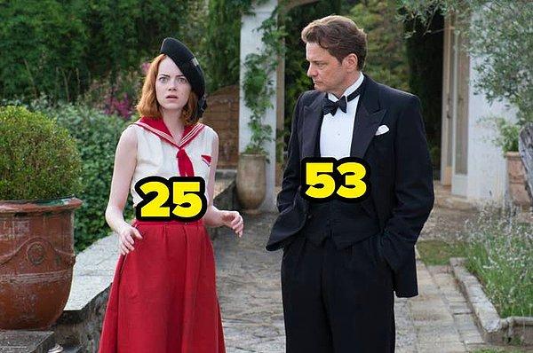 1. Sihirli Ay Işığı filmi çekilirken, Emma Stone 25 yaşındaydı. Colin Firth ise 53.