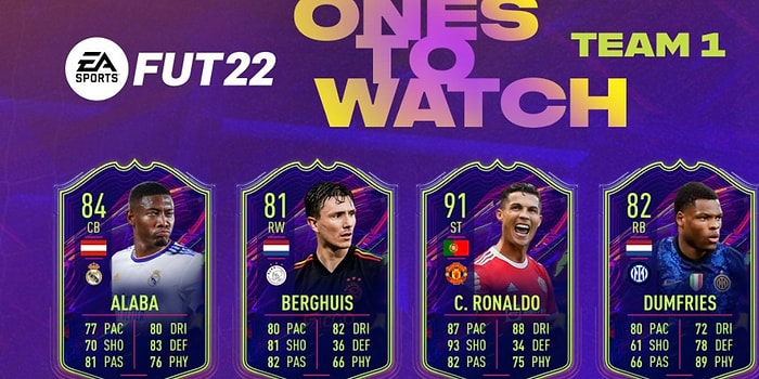 Ronaldo'nun da Bulunduğu OnesToWatch Kartlarının 1. Takımı, FIFA 22'ye geldi!