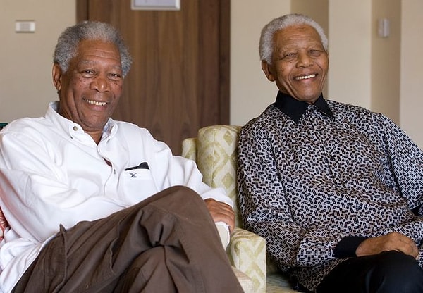 12. Morgan Freeman ve Nelson Mandela