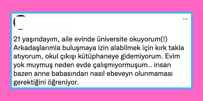 Birçok İnsana Tanıdık Gelecek Aile Evinde Yaşanan Baskıyla İlgili İçini Döken Kullanıcı ve Yorumlar