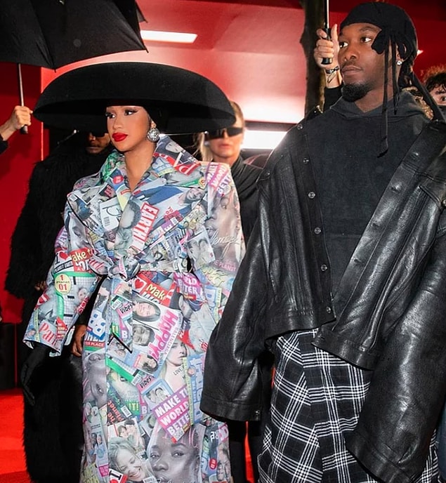 4. Cardi B'nin Paris Moda Haftası'nda giydiği kıyafet herkesi şaşırttı!
