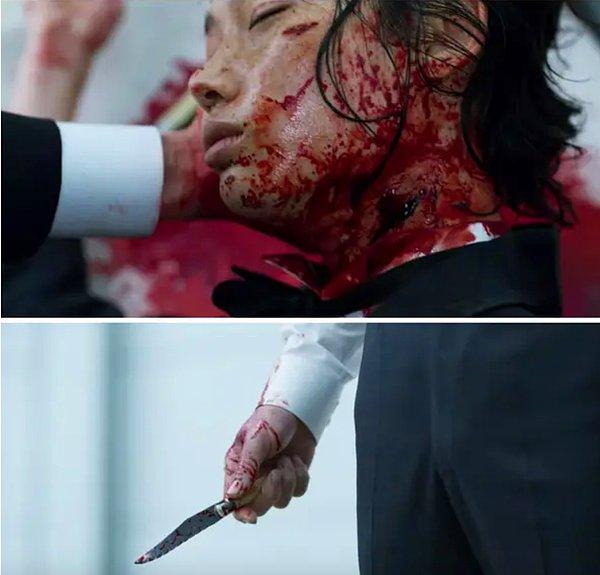 Sonunda, Sang-woo final oyunundan hemen önce Sae-byeok'u acımasızca boynundan bıçaklar ve ölümcül yara, 2. bölümde Sae-byeok'un adamın boynuna bıçağı tuttuğu yerdedir.