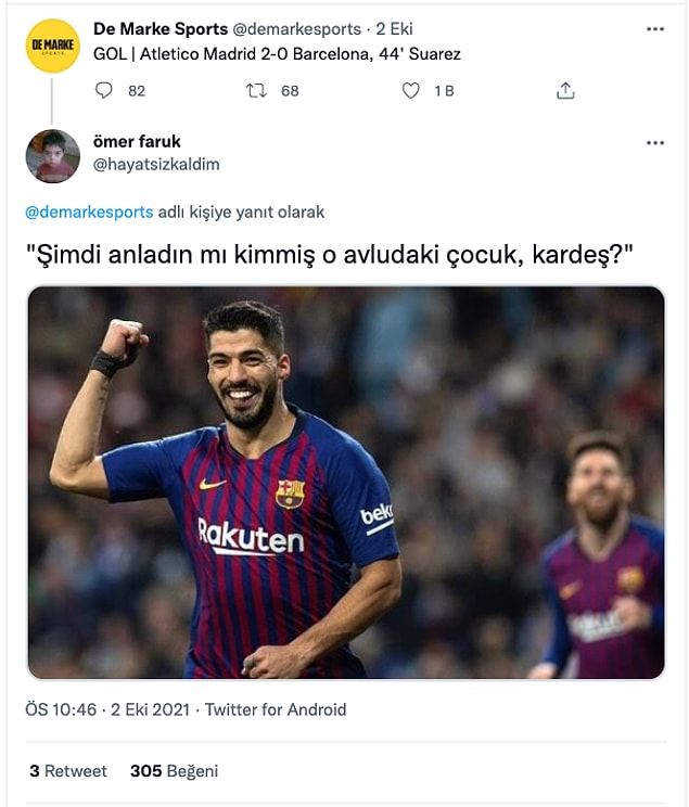 7. Anladı, çok iyi anladı Barça...