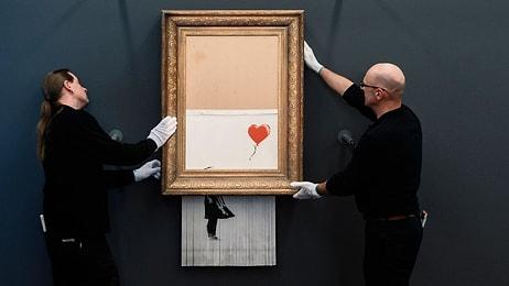 Banksy'nin Müzayede Sonunda Parçalanan Eseri 18,5 Milyon Sterline Satıldı