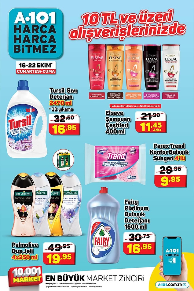 10 TL ve üzeri alışverişlerinizde geçerli olacak indirimler;