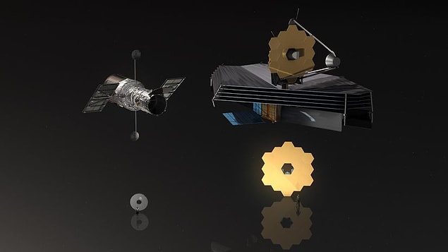 Hubble ve James Webb'in kıyasını basitçe şu görselle yapabiliriz.