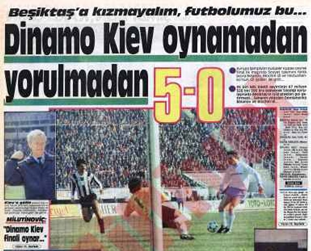 11. 14 Mart 1987: Beşiktaş 0-5 Dinamo Kiev