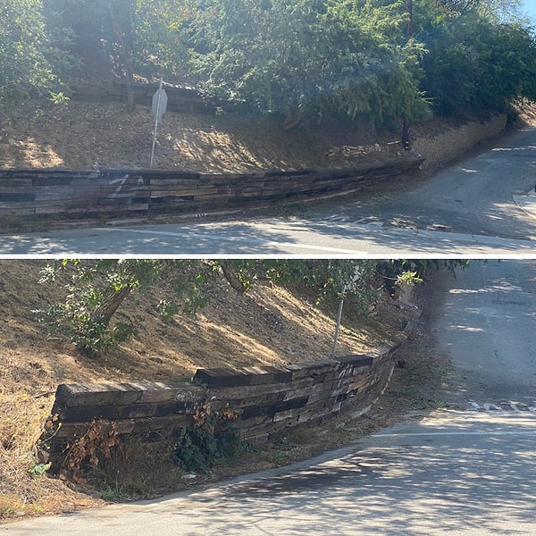 7. Еще одна вышедшая из строя железнодорожная  «подпорная стенка», которую вскоре следует заменить.