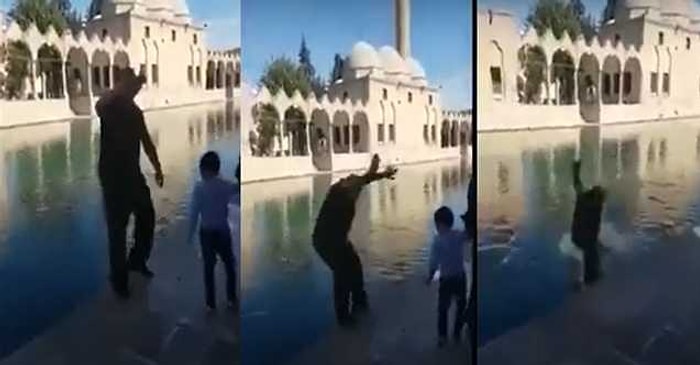 Şanlıurfa'da Canlı Yayın Yapan Bir Vatandaş Balıklıgöl'e Düştü