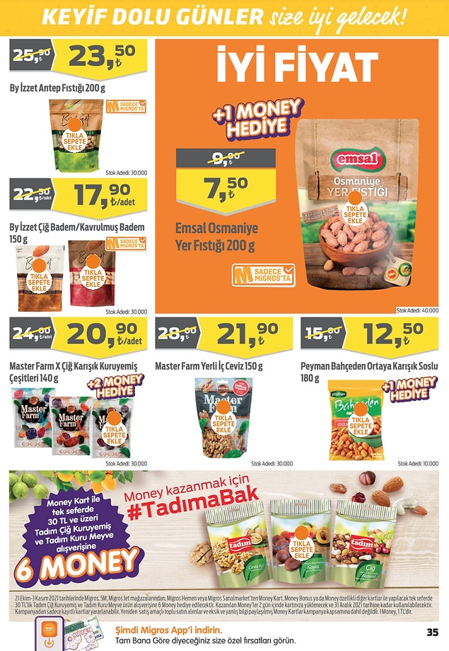 Tadım, Lay's, Ruffles ve Doritos ürünleri için de Money kampanyası var.
