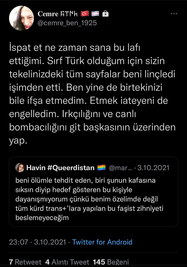 Bu iddiaların kaynaklarından birisi de kendi attığı bir tweetti Cemre'nin.