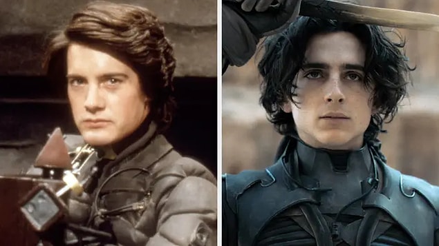 1. Paul Atreides karakteri, filmin 1984 versiyonunda Kyle MacLachlan tarafından canlandırılırken, 2021 versiyonunda Timothée Chalamet tarafından canlandırılmış.