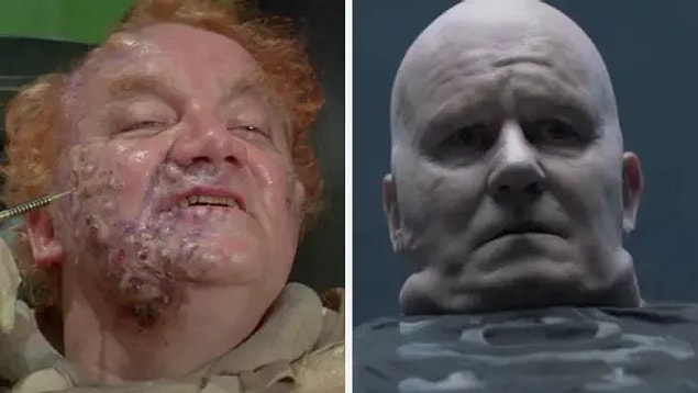 8. Baron Vladimir Harkonnen karakteri, 1984 versiyonunda Kenneth McMillan tarafından, 2021 versiyonunda Stellan Skarsgård tarafından canlandırılmış.