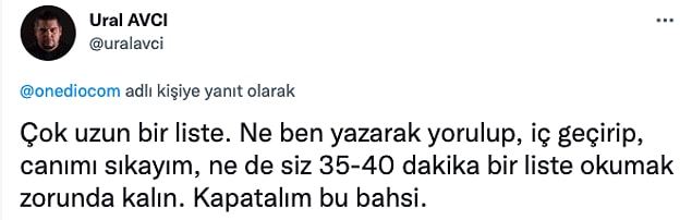19. Ve kapanış...