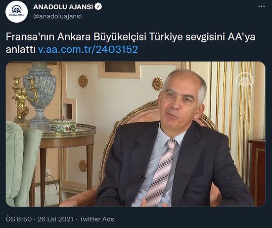 Anadolu Ajansı Sınır Dışı Edilmek İstenen Büyükelçinin 'Türkiye Sevgisini' Anlattı