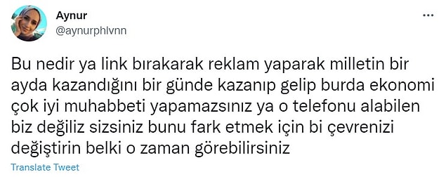 Twitter'da bir kullanıcı bu hikayeleri paylaşarak fenomenlerin dünyaları kazanıp bir de her şey güllük gülistanlıkmış gibi davranmasına isyan etti.