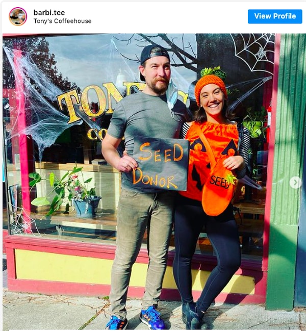 17. И, наконец, эта беременная женщина - и ее партнер - которые, конечно же, переоделись семенем и донором семени: