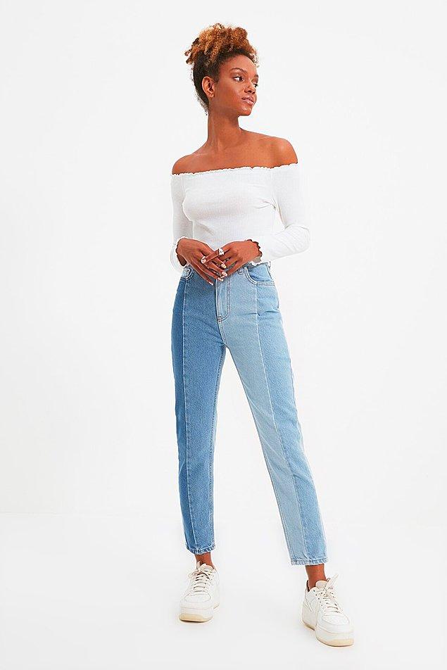 2. Bloklu mom jeans ürünler bir hayli moda!