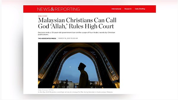 13. 2021 yılına kadar Malezya'da Müslüman olmayanların "Allah" kelimesini kullanması tam 35 yıl boyunca yasaktı.