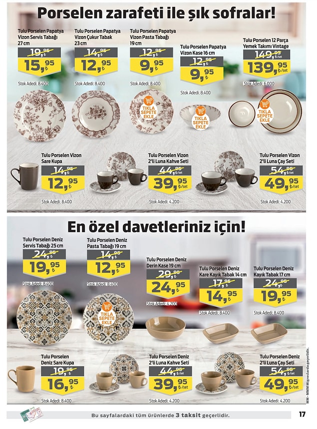 57. Tulu Porselen Reaktif Deniz Pasta Tabak 19 cm 12,95 TL.