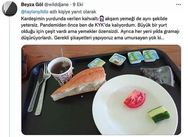 Biliyorsunuz, KYK yurtlarında kalan üniversite öğrencileri sosyal medyada sürekli yemeklerin kötü olduğundan bahsediyor. Uzun bir süre yurtları konuştuk, konuşmaya da devam ediyoruz anlayacağınız.