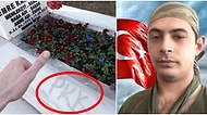 Sosyal Medyada Bir Şahıs, Şehit Emre Kaan Arlı'ya Küfürler Edip Mezar Taşına "PKK" Yazdı