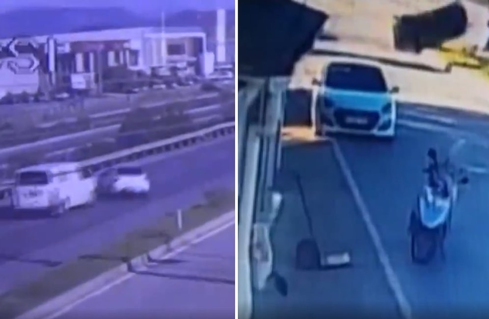 Takla Atan Araçtan Burnu Kanamadan Çıkan Sürücü Kazaya Sebep Olduğunu İddia Ettiği Aracın Önünü Kesti