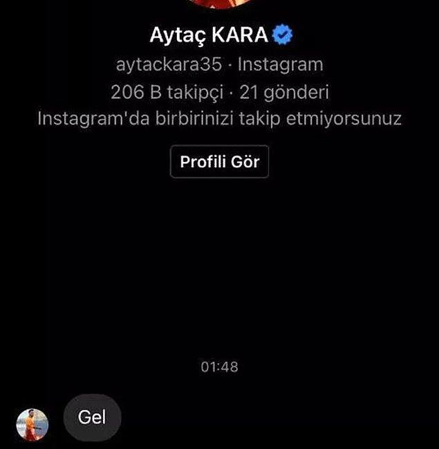 2. İfşalar her haftanın olmazsa olmazı...Bu sefer Galatasaraylı futbolcu Aytaç Kara'nın Instagram'dan bir kadına attığı mesaj ifşa edildi.