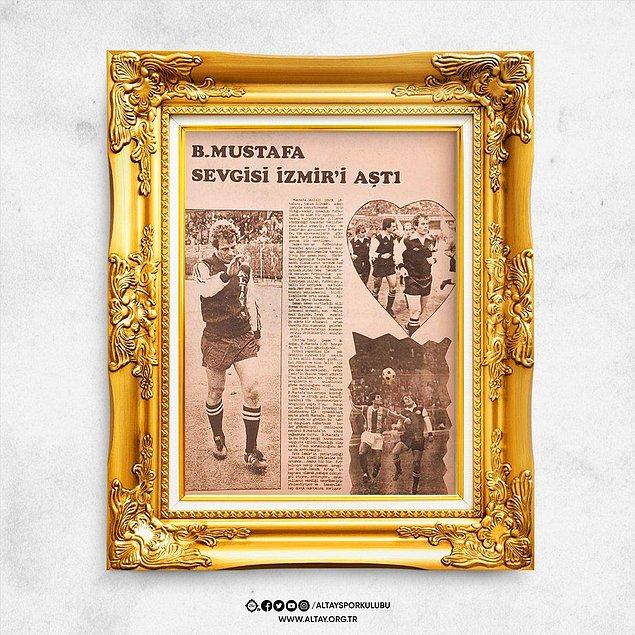 1970'lerde takıma bir Mustafa (Mustafa Turgat) daha gelince, Mustafa Denizli "Büyük Mustafa" olarak anılmaya başlar.  Futbolculuk yıllarında gelmiş geçmiş en iyi sol ayaklı futbolcularından biri gösterilen Denizli, Altay'da frikikten ve özellikle kornerden attığı gollerle büyük ün yapar.