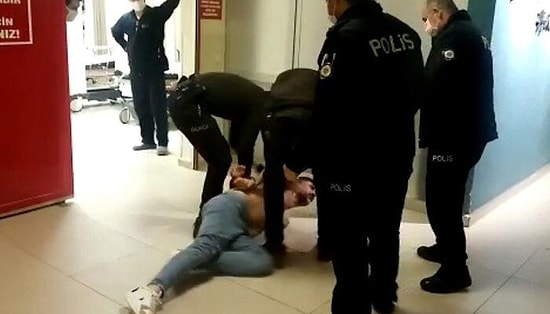 Bursa'da Sokak Ortasında Eşine Sözlü Şiddet Uygulayan Adam, Hastanede Polis Ekiplerine Saldırdı