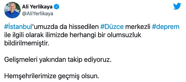 İstanbul Valisi Yerlikaya: "İlimizde herhangi bir olumsuzluk bildirilmemiştir"