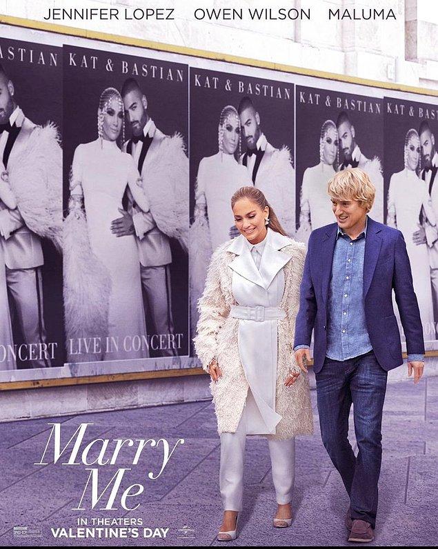 7. Başrollerde Jennifer Lopez, Owen Wilson ve Maluma’nın olduğu ‘Marry Me’nin afişi yayınlandı. Film 14 Şubat 2022’de vizyona girecek.