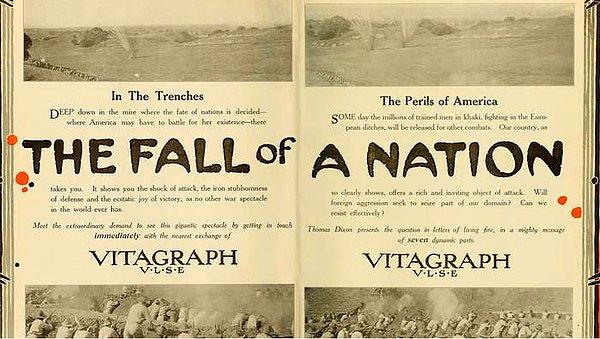 2. Sinemanın öncülerinden olan 1916 yapımı 'The Fall of A Nation' filmi tarihe geçen ilk uzun metrajlı film.