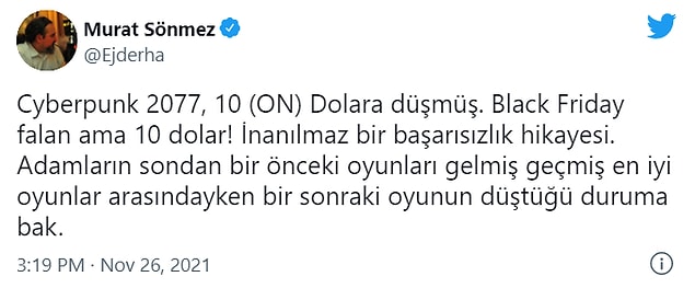 1. Çıkışı öncesinde büyük beklenti yaratan Cyberpunk 2077'nin bunların altından kalkamadığı aşikar. Öyle ki oyun daha birinci yılını doldurmadan çılgın bir indirime girdi.
