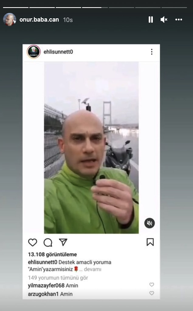 Pek çok dini sayfa ise kendisinin videosunu paylaştı.