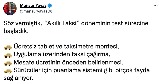 Yavaş'ın paylaşımı 📌