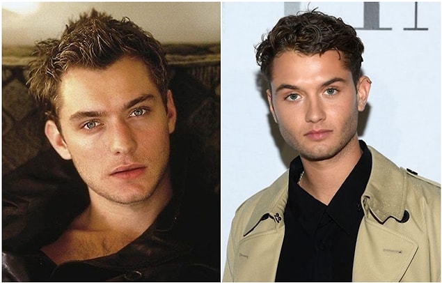 17. Jude Law'un gençliği ve oğlu Rafferty Law.