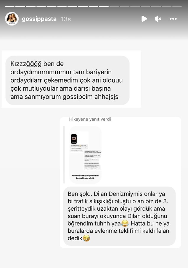 Dün akşam saatlerinde Instagram'ın sevilen magazin hesabı Gossip Pasta, takipçilerinden gelen şu mesajları paylaştı: İddialara göre Dilan Çiçek Deniz, İzlandalı yönetmen sevgilisi Thor Saevarsson'dan evlilik teklifi almıştı...