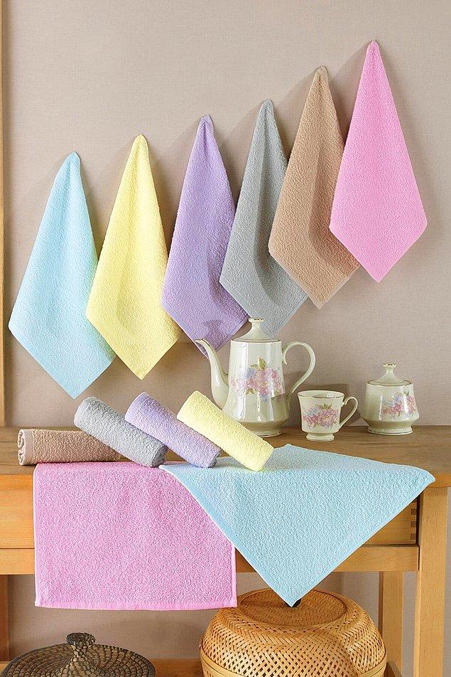 11. Rengarenk havlu setini mutfağınızda tercih edebilirsiniz.