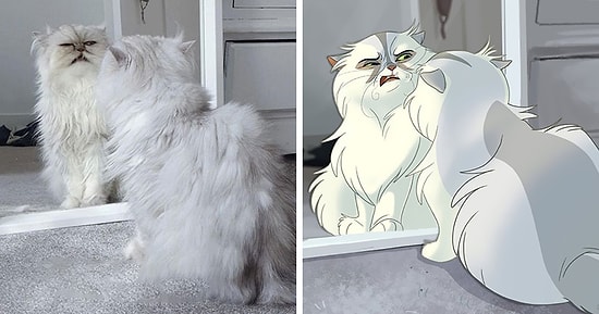 Люди присылают художнику фото своих любимчиков, и он превращает их в мультяшных героев Диснея