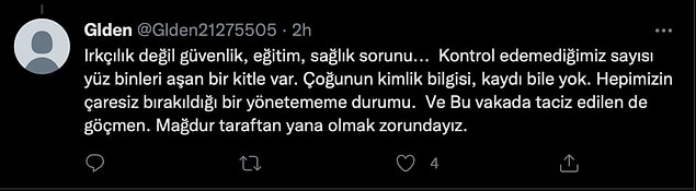 Tartışmanın tam ortasında duran kimi kullanıcılar da bunun mültecilerden ziyade her iki tarafı da tehdit eden bir dizi güvenlik sorunu olduğunu düşünüyordu.