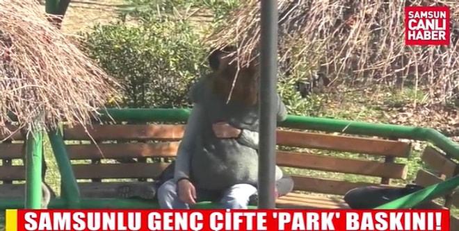 Samsun'da Parkta Sevişirken Polis Gelince Topuklayan Çift