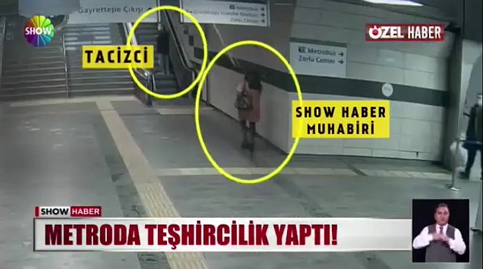 Metroda Takip Ettiği Show Haber Muhabirinin Önünü Keserek Cinsel Organını Gösterdi!