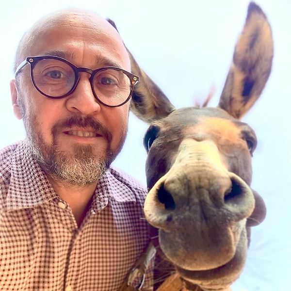 "Еще у меня есть 3 кошки, и недавно я приютил осленка!"