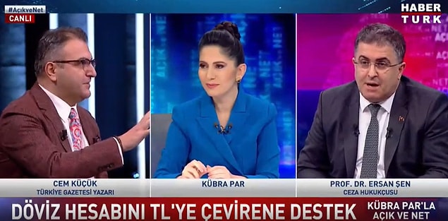 Cem Küçük, Ersan Şen’in önceki açıklamalarını hatırlatarak "Sayın Ersan Şen'in tüm argümanları çöktü. 'Sıcak para girmeden dolar düşmez' demişti, yanıldı. Hem faiz hem döviz düşüyor. Verecek cevabı yok. Bu çok iyi bir sistemdir. Ekonomi iyiye gidiyor, milletin ekonomisi düzeliyor. Moralin bozulmasın" ifadelerini kullandı.