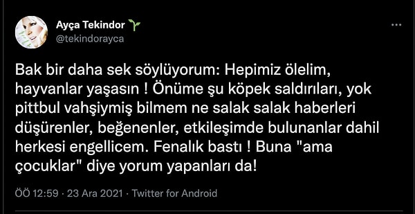 Tekindor, bu tür haberlerde köpeklerin cinsinin söylenmesini onları hedef haline getirdiğini söyledi.