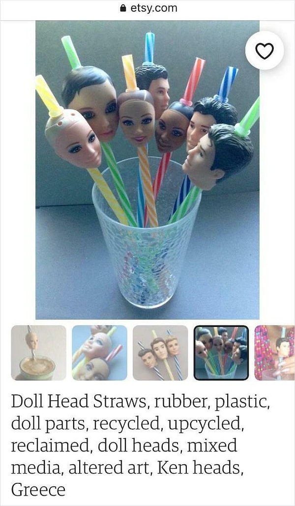 13. Головы кукол на трубочках для питья. Это максимально странно