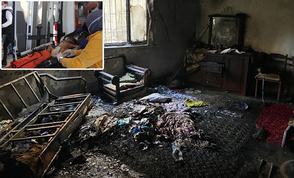 Evdeki Yangında Annesinin Yalnız Bıraktığı Bebeği Komşu Kurtardı